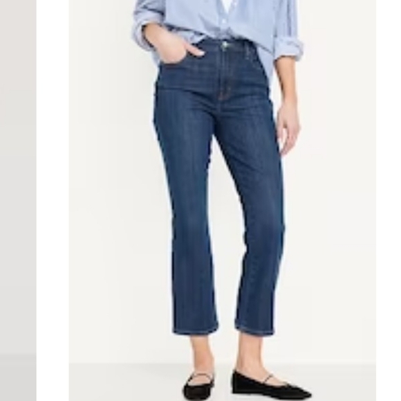 Old Navy Button Fly Ankle Flare Jeans Medium Blue Casual Womens Summer Trendy - Picture 12 of 13